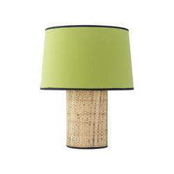 Lámpara de Mesa de Rafia y Tejido Verde | Serie VERÓNICA