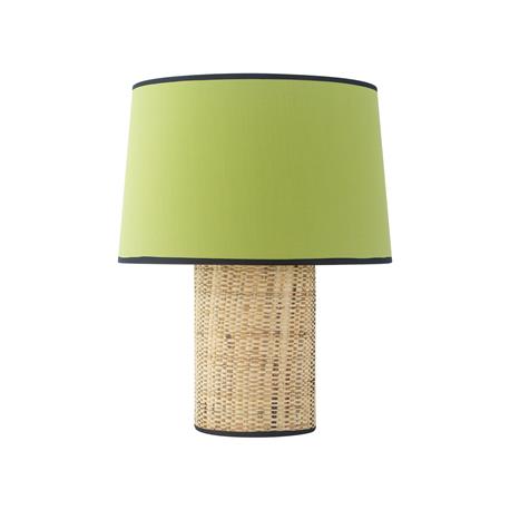 Lámpara de Mesa de Rafia y Tejido Verde | Serie VERÓNICA