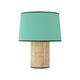 Lámpara de Mesa Rafia y Tejido Verde Agua | Serie VERÓNICA