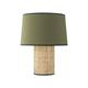 Lámpara de Mesa Rafia y Tejido Verde Oliva | Serie VERÓNICA