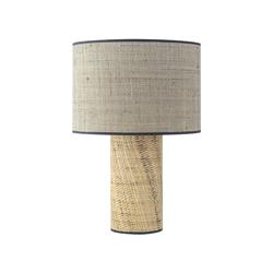 Lámpara de Mesa de Rafia Gris y Natural d30 | Serie CARLOTA