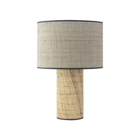 Lámpara de Mesa de Rafia Gris y Natural d30 | Serie CARLOTA