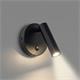 Aplique de Pared Negro con Lector LED de 3W | Serie LUISA
