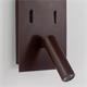 Aplique de Pared Marrón con Lector LED | Serie ÚRSULA