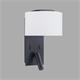 Aplique de Pared Negro con Lector LED | Serie ÚRSULA