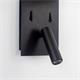 Aplique de Pared Negro con Lector LED | Serie ÚRSULA