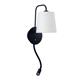 Aplique de Pared Negro con USB y Lector LED | Serie NOEMÍ