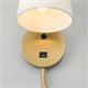 Aplique de Pared Oro con USB y Lector LED | Serie NOEMÍ