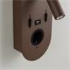 Aplique de Pared Marrón con USB y LED | Serie ÚRSULA II