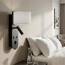 Aplique Pared Negro Led con lector