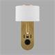 Aplique de Pared Dorado con USB y LED | Serie ÚRSULA II