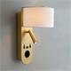 Aplique de Pared Dorado con USB y LED | Serie ÚRSULA II