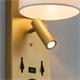 Aplique de Pared Dorado con USB y LED | Serie ÚRSULA II