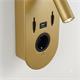 Aplique de Pared Dorado con USB y LED | Serie ÚRSULA II