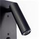Aplique de Pared Negro con Lector LED de 3W | Serie VANESA