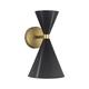 Aplique de Pared XENA Metal Negro Oro 2 Luces G9