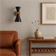 Aplique de Pared XENA Metal Negro Oro 2 Luces G9