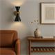 Aplique de Pared XENA Metal Negro Oro 2 Luces G9