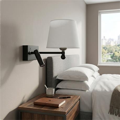Aplique de Pared de Metal Negro con LED | Serie SAMANTHA