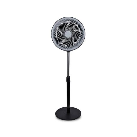 Ventilador de Pie Negro de 5 Aspas con 3 Velocidades, 90W