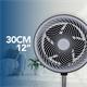 Ventilador de Pie Negro de 5 Aspas con 3 Velocidades, 90W
