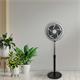 Ventilador de Pie Negro de 5 Aspas con 3 Velocidades, 90W