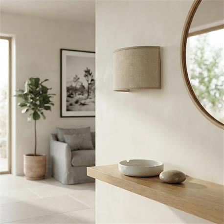 Aplique de Pared con Pantalla en Lino Beige | Serie ADINA