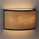 Aplique de Pared en Rafia Beige y Negro | Serie ADINA