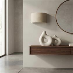 Aplique de Pared con Pantalla Lino Marrón KAV | Serie ADINA