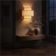 Aplique de Pared Doble en Lino Blanco | Serie AISHA