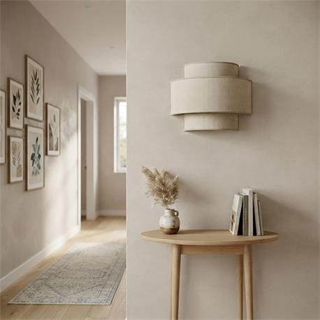 Aplique de Pared Doble en Lino Beige | Serie AISHA
