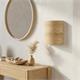 Aplique de Pared con Tejido de Madera Clara | Serie DORA