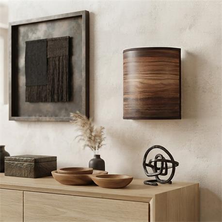 Aplique de Pared con Tejido de Madera Oscura | Serie DORA