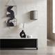 Aplique de Pared de Rafia Gris y Cinta Negra | Serie DORA