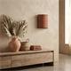 Aplique de Pared Rafia Terracota y Cinta Negra | Serie DORA