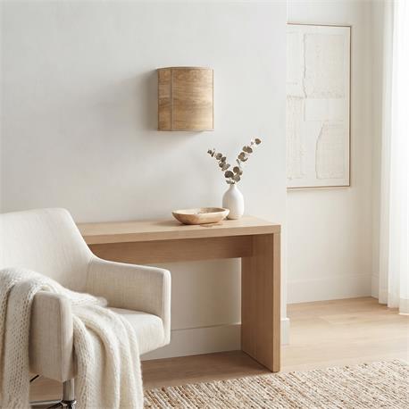 Aplique de Pared en Tejido de Madera Clara | Serie ELEA