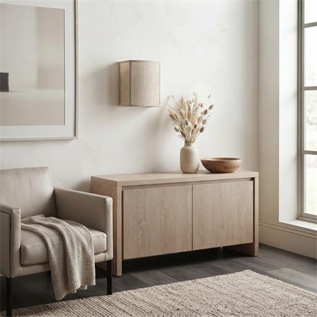Aplique de Pared en Lino Marrón KAV | Serie ELEA