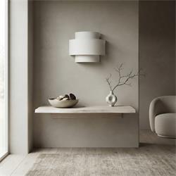 Aplique de Pared Blanco con Pantalla Doble | Serie AISHA