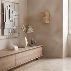 Aplique de Pared con Rejilla de Vienés Natural | Serie DORA