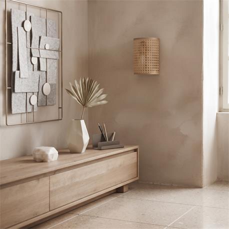Aplique de Pared con Rejilla de Vienés Natural | Serie DORA