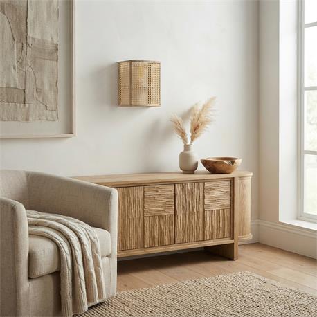 Aplique de Pared en Tejido de Vienés Natural | Serie ELEA