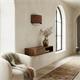 Aplique de Pared de Rafia Terracota y Blanco | Serie BIMBA