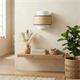 Aplique de Pared de Rafia Beige y Blanco | Serie CIRA