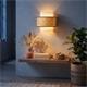Aplique de Pared de Rafia Beige y Blanco | Serie CIRA