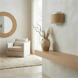 Aplique de Pared de Yute Natural y Blanco | Serie BIMBA