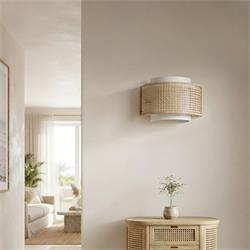 Aplique de Pared de Vienés Natural y Blanco | Serie BIMBA