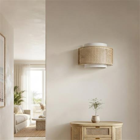 Aplique de Pared de Vienés Natural y Blanco | Serie BIMBA
