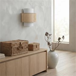 Aplique de Pared de Vienés Natural y Blanco | Serie CIRA