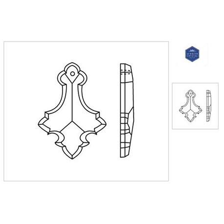 PLAQUETA CRISTAL 1 TAL 3392/89X45 MM