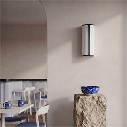 Aplique de Pared en Lino Blanco y Azul | Serie BELMA